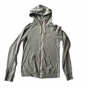 Nike Sportswear Womens Time Out Full Zip Funnel Neck Gray Hoodie SZ Medium EUC!